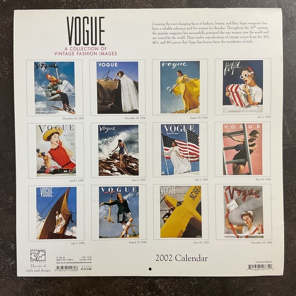 Vintage 2002 Vogue Calendar 30s 40s 50s reproduction fashion covers - Picture 8 of 12